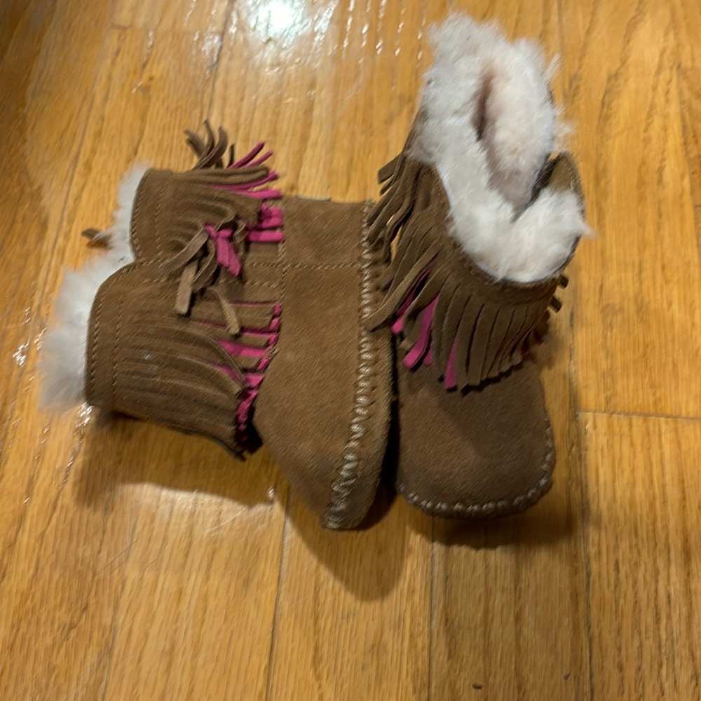 Baby toddler ugh boots brown and pink size 2/3